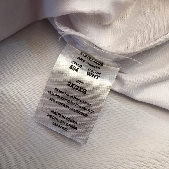 Adar Medical Scrubs Top NEW Plus Size 2XL White Short Sleeve Snap Button V Neck - Picture 6 of 7